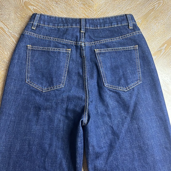 GREY LAB Dark Denim High Waist Wide Leg Jeans S - Picture 7 of 11